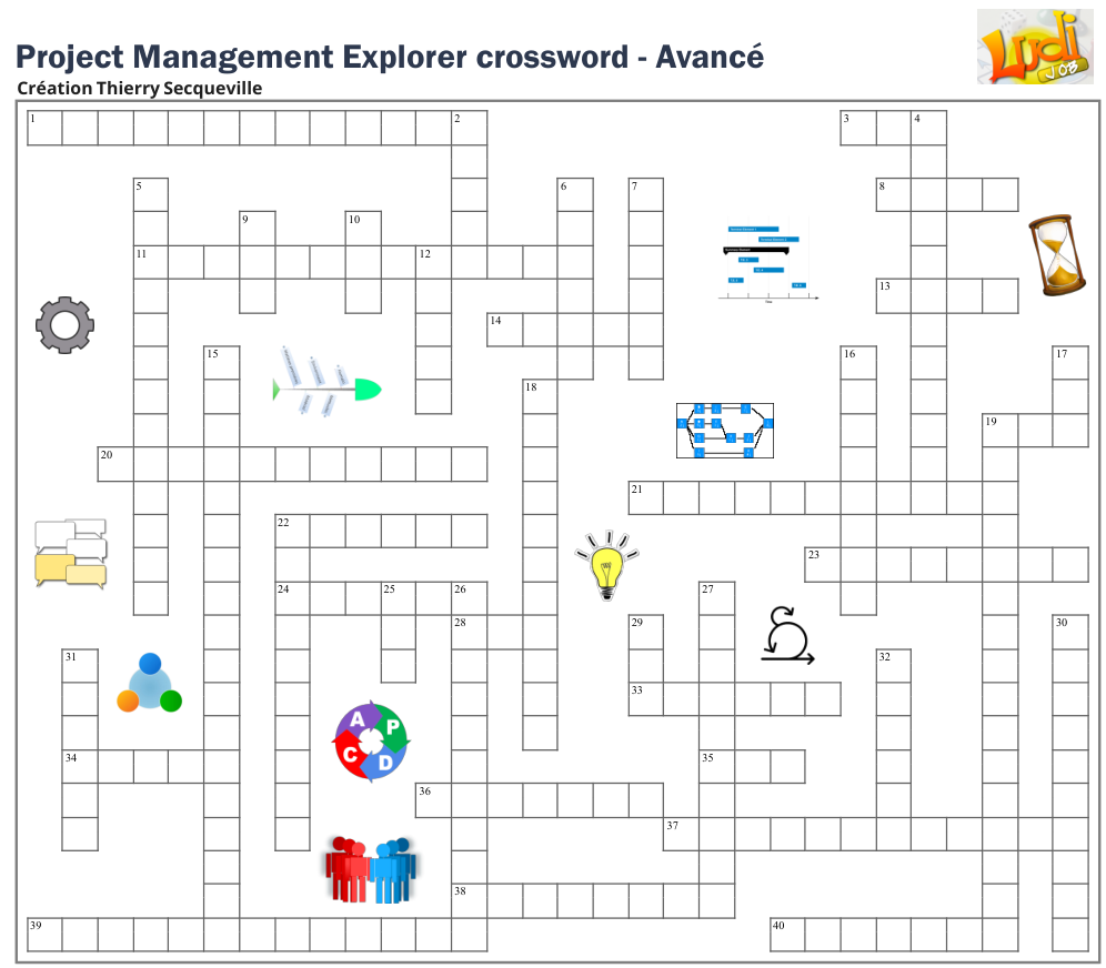 Jeu de mots croisés Project Management Explorer Game – Niveau avancé